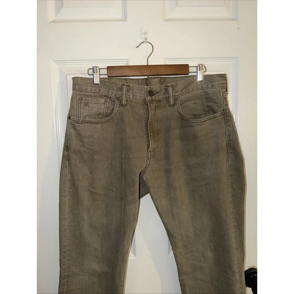 RRL Double Ralph Lauren Men's Jeans Slim Fit Olive Green Size 33 31